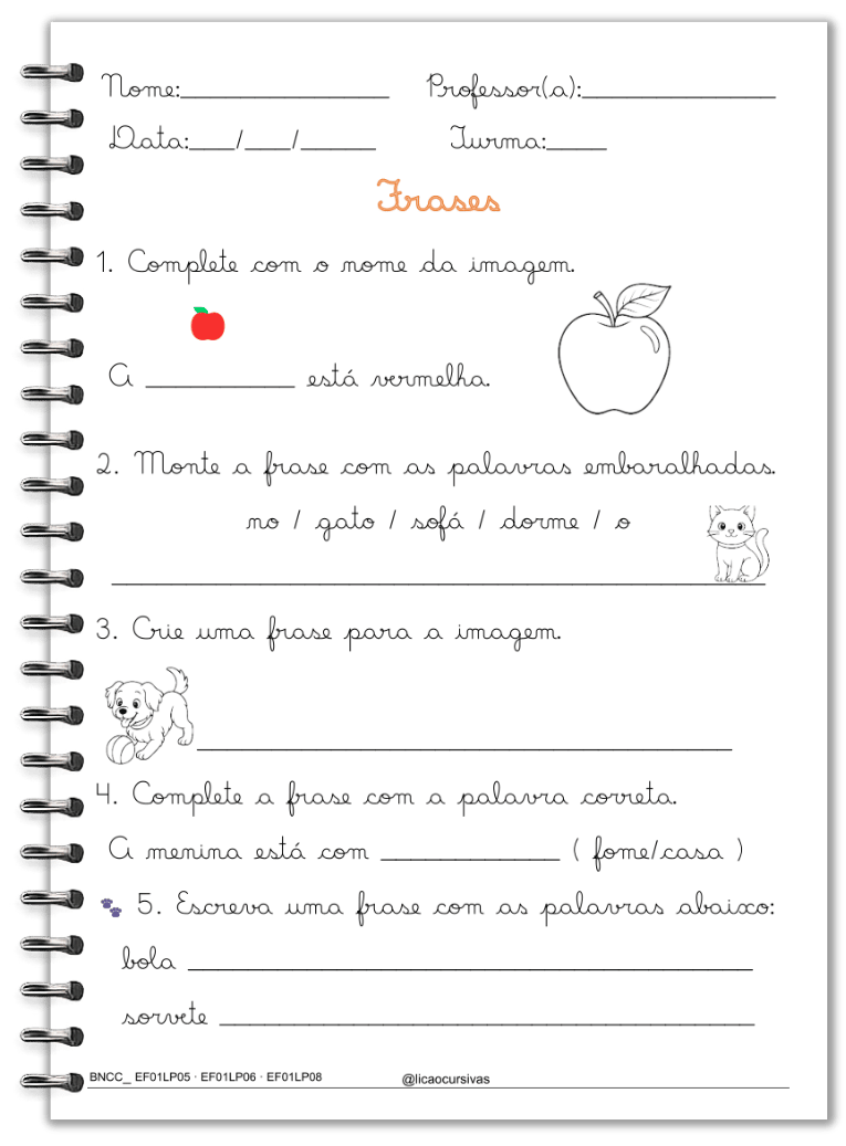 Loja_LK_Post_-_Produção_de_Frases_Cursivas